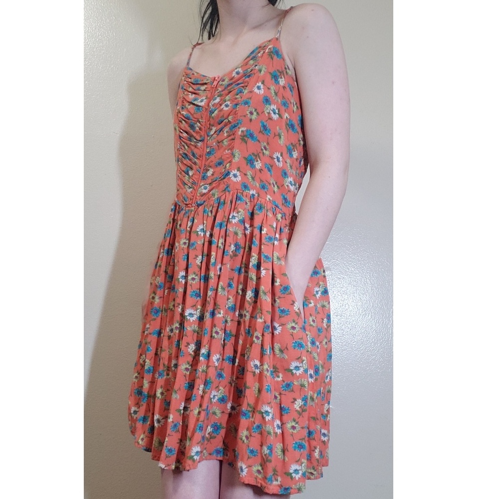 Peach floral dress